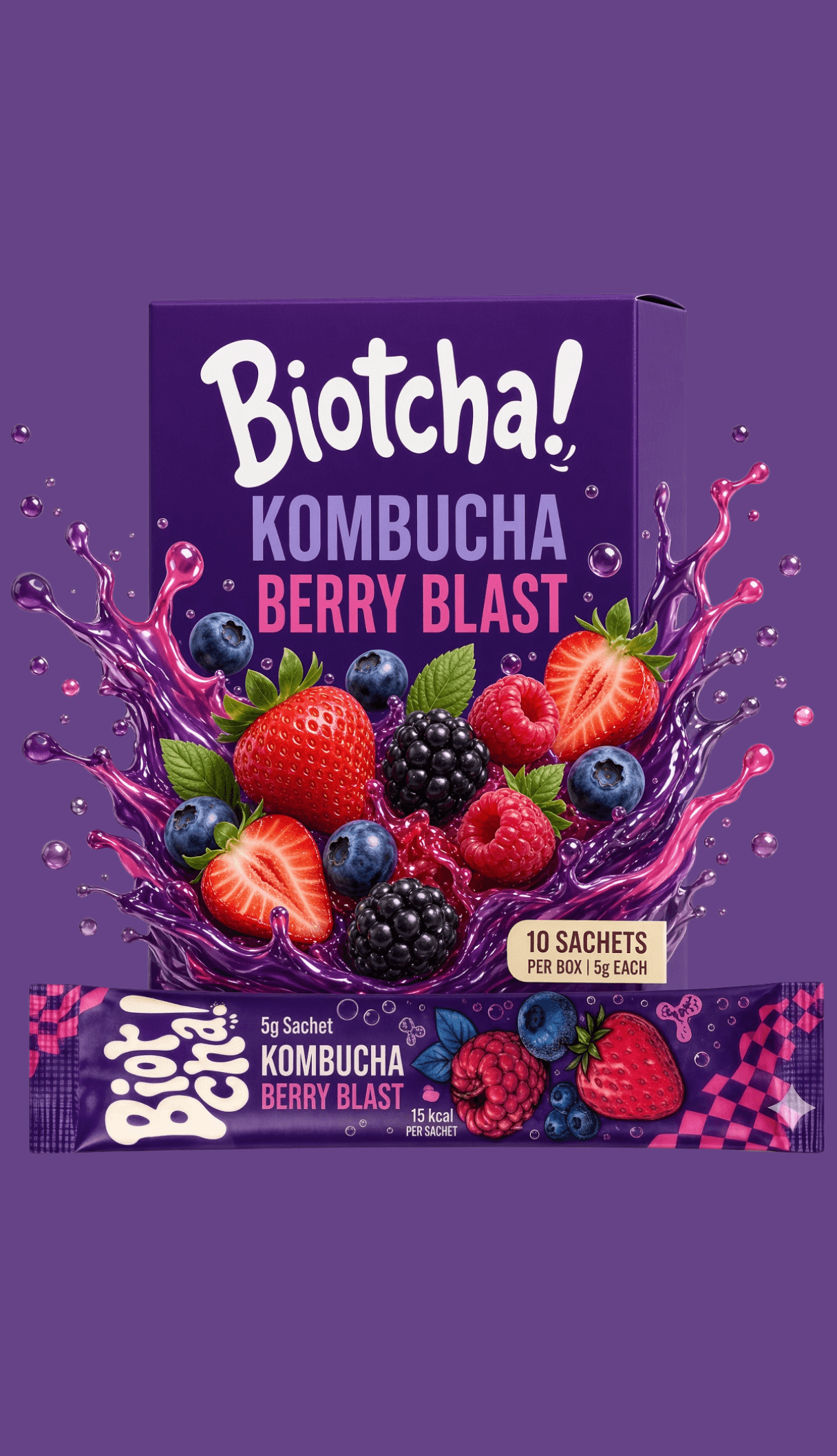Biotcha matcha sachets and latte